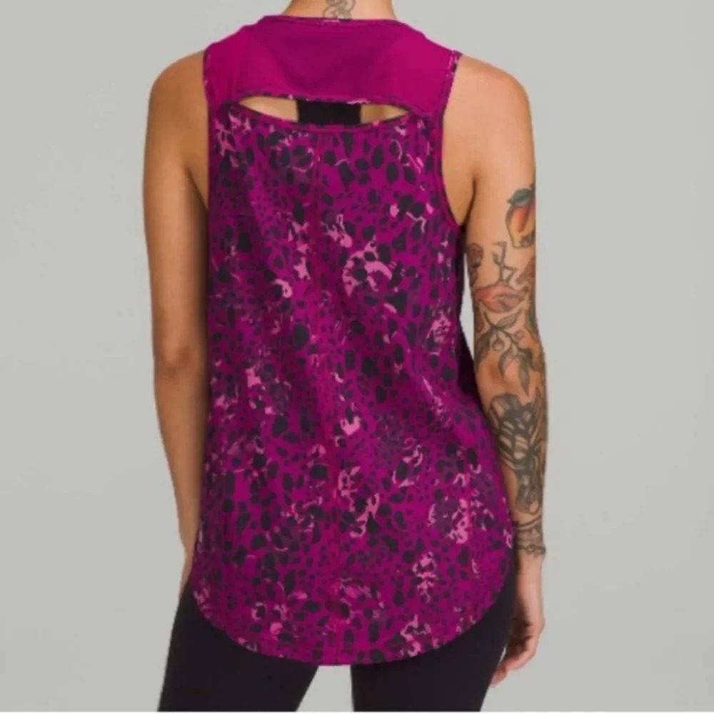 NWT Lululemon Sculp Tank Top Cheetah Print Magenta Purple Size 4 - Picture 10 of 10